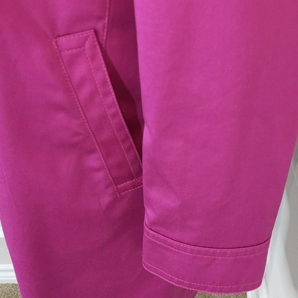 Pink Trench Coat Mid Jacket Tailored Blazer Spring Summer Floral Print Tweed Y2K - Picture 11 of 17